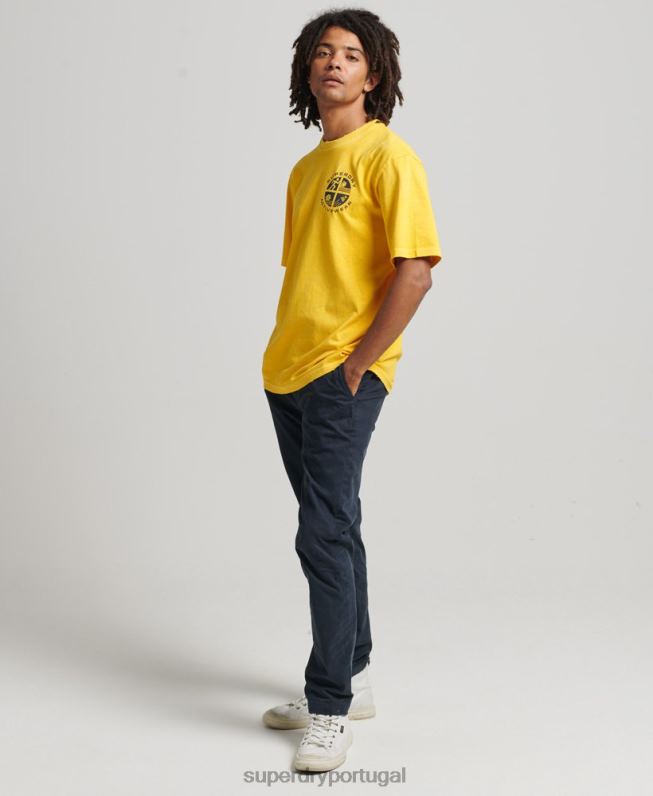 camiseta vintage do clube atlético homens amarelo roupas Superdry 2208H4888