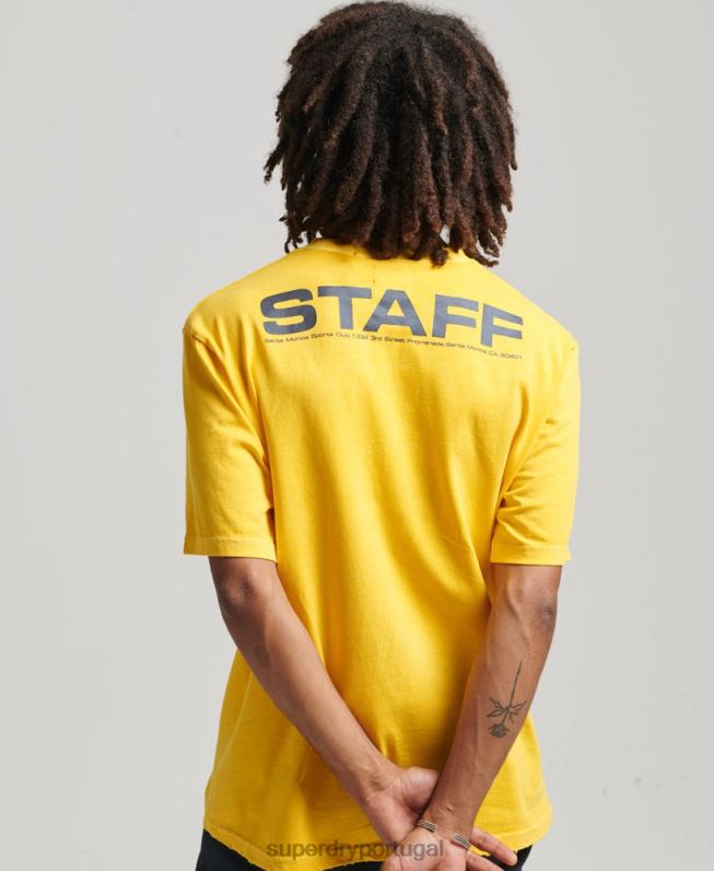 camiseta vintage do clube atlético homens amarelo roupas Superdry 2208H4888