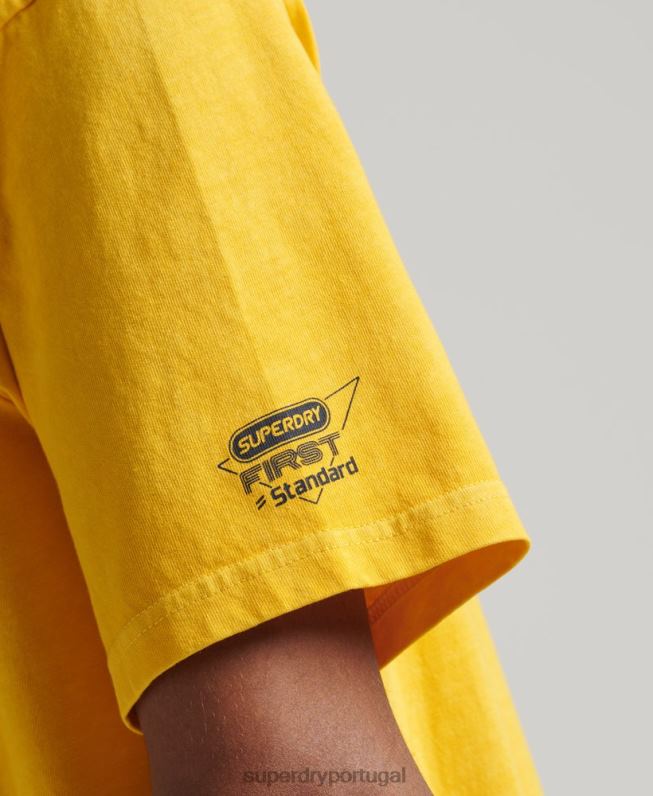 camiseta vintage do clube atlético homens amarelo roupas Superdry 2208H4888