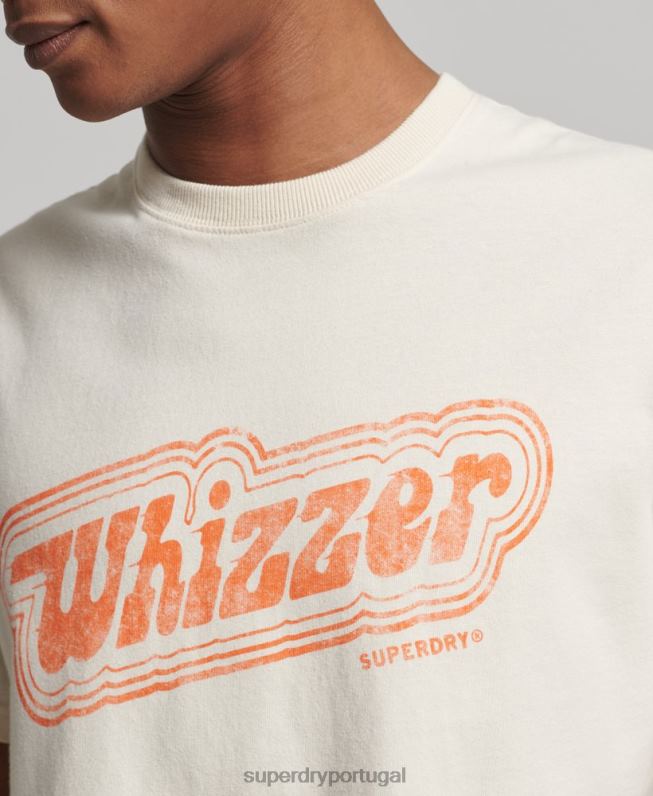 camiseta vintage minha geração homens creme roupas Superdry 2208H4947