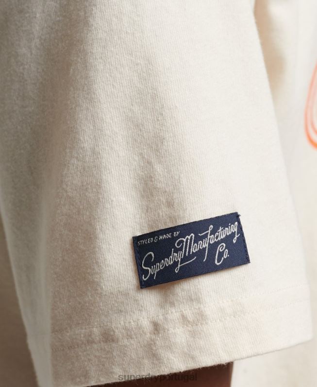 camiseta vintage minha geração homens creme roupas Superdry 2208H4947