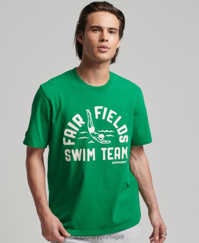 camiseta vintage minha geração homens verde roupas Superdry 2208H4941