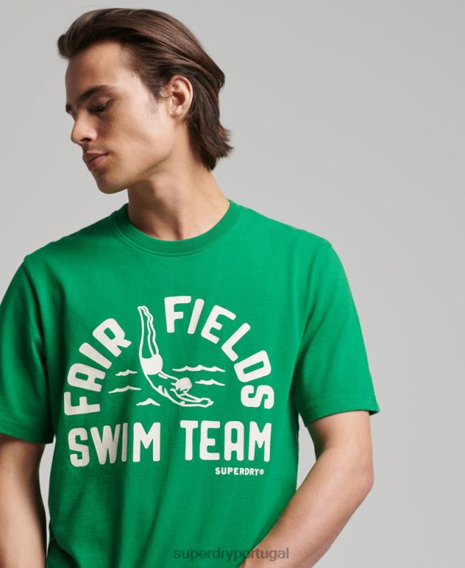 camiseta vintage minha geração homens verde roupas Superdry 2208H4941