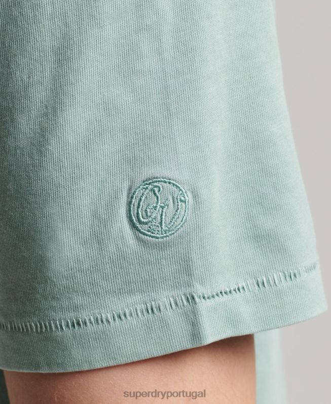 camiseta vintage surfer ranchero de algodão orgânico homens azul claro roupas Superdry 2208H4886