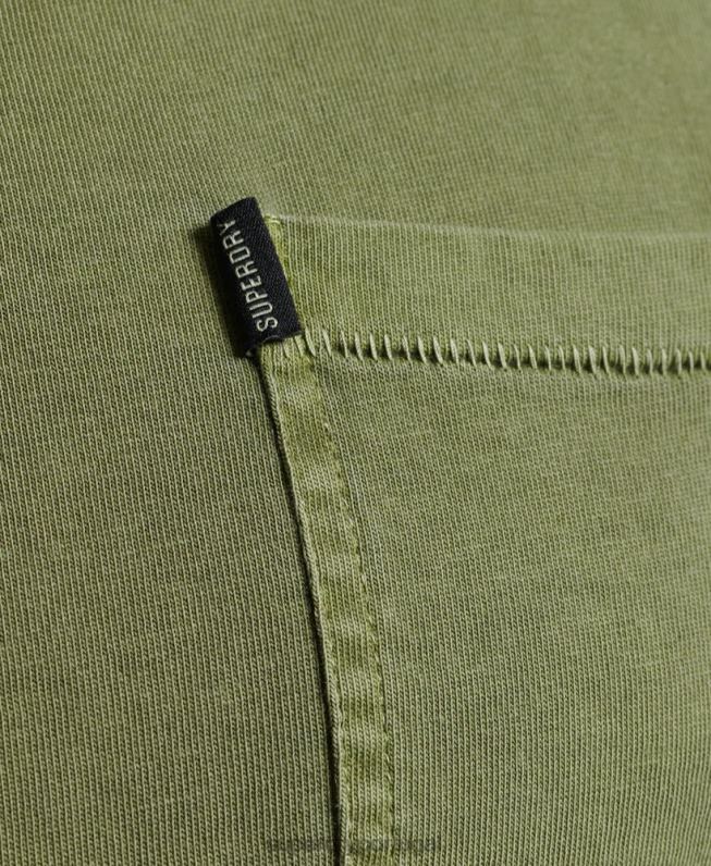 camiseta vintage surfer ranchero de algodão orgânico homens caqui roupas Superdry 2208H4946