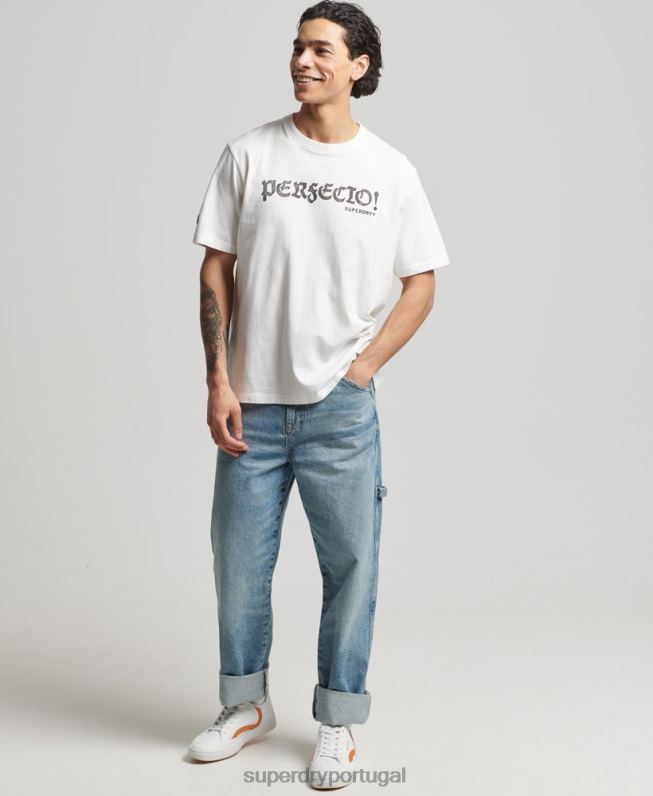 camiseta vintage surfer ranchero homens branco roupas Superdry 2208H4836