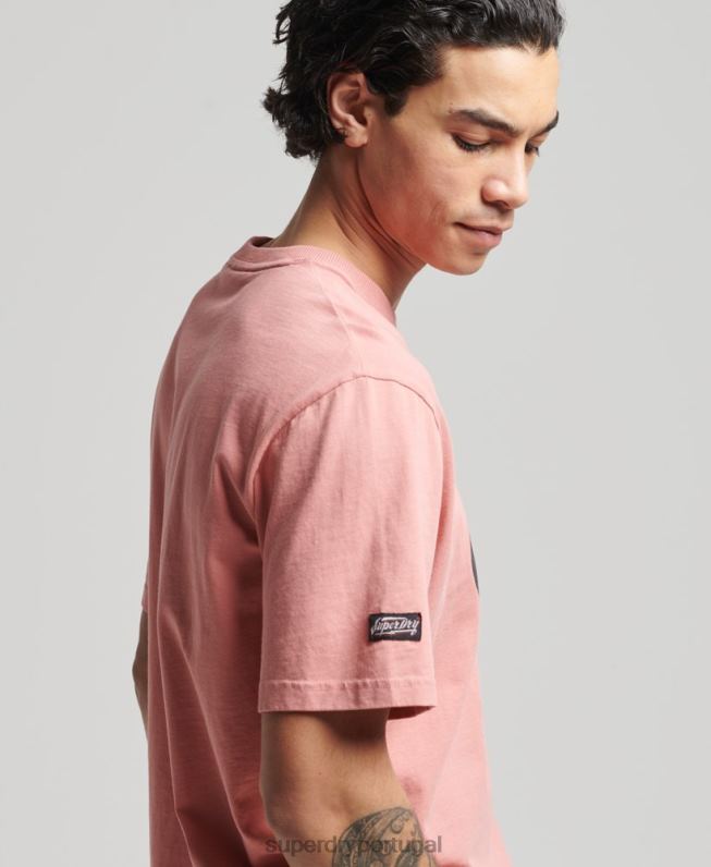 camiseta vintage surfer ranchero homens rosa roupas Superdry 2208H4854