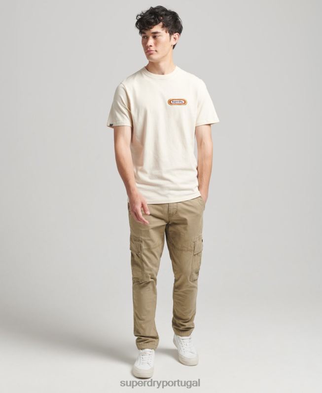 camiseta vintage tab homens creme roupas Superdry 2208H4899
