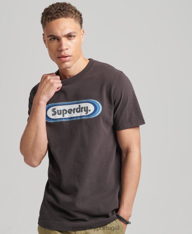 camiseta vintage tab homens marrom roupas Superdry 2208H4808