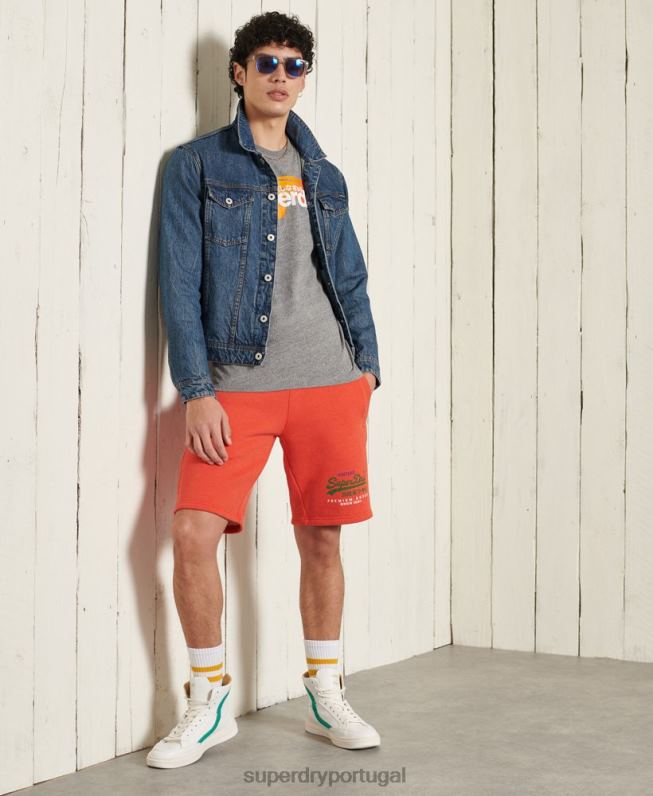 core logo cali top de mangas compridas homens cinza roupas Superdry 2208H6462