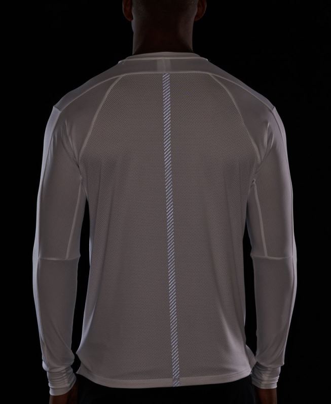 correr top de manga longa homens branco roupas Superdry 2208H5388