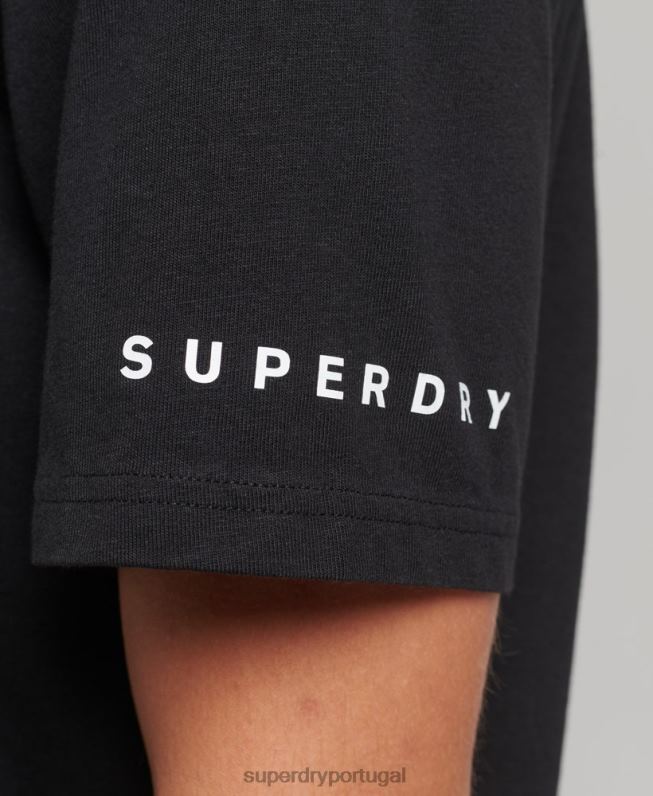 excesso de camiseta solta homens preto roupas Superdry 2208H4927