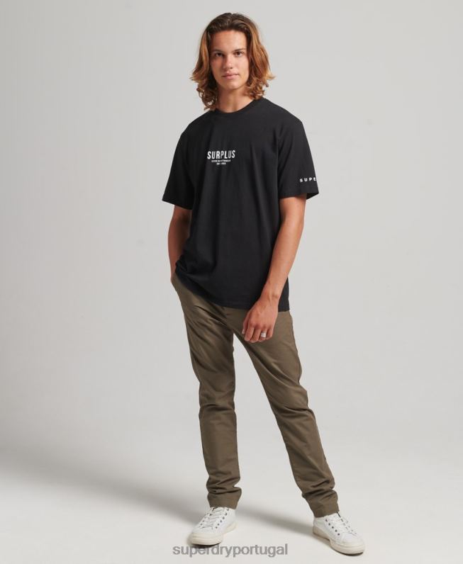 excesso de camiseta solta homens preto roupas Superdry 2208H4927