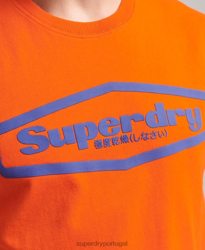 game on 90s logo t-shirt homens laranja roupas Superdry 2208H4804