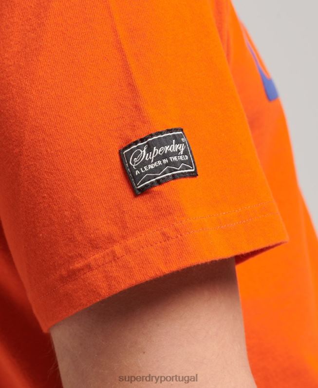 game on 90s logo t-shirt homens laranja roupas Superdry 2208H4804
