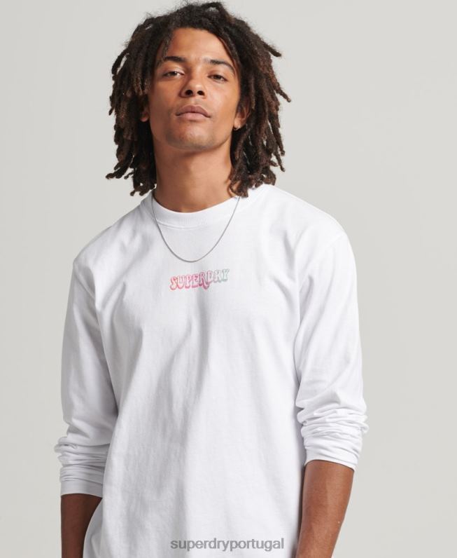 na floresta blusa de manga longa homens branco roupas Superdry 2208H1537