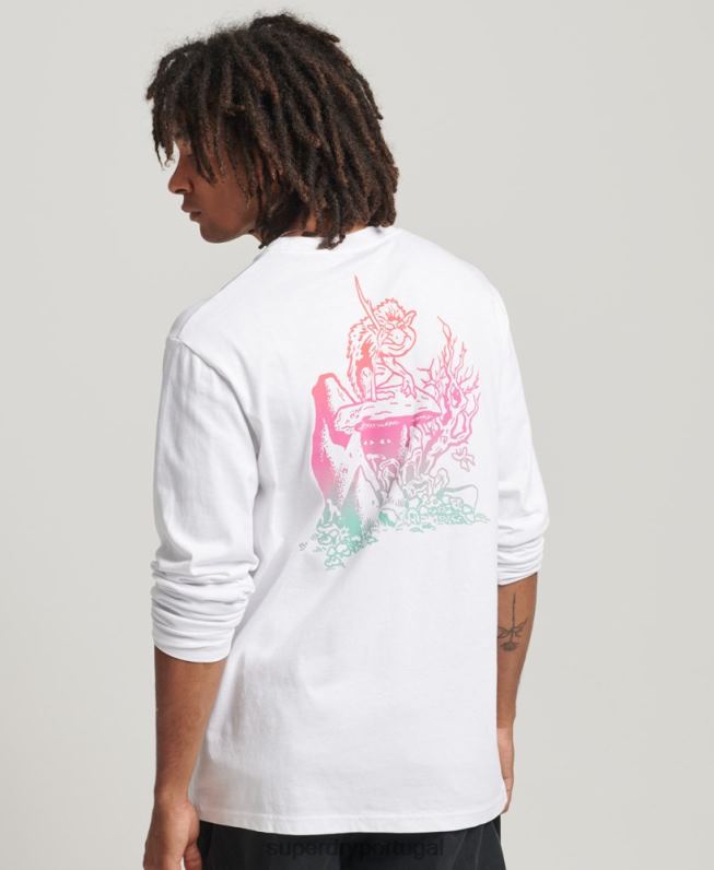 na floresta blusa de manga longa homens branco roupas Superdry 2208H1537