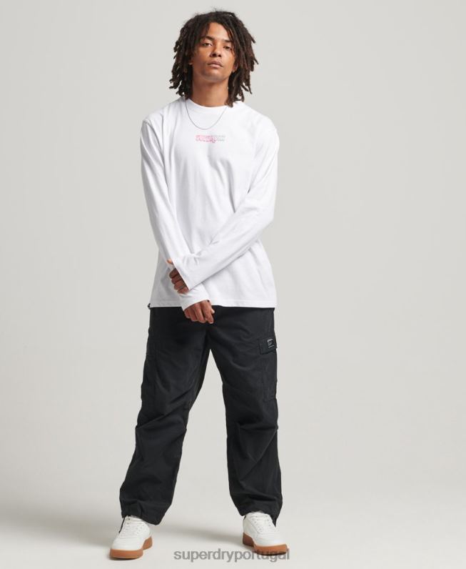 na floresta blusa de manga longa homens branco roupas Superdry 2208H1537