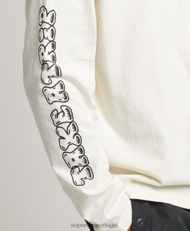 na floresta blusa de manga longa homens branco roupas Superdry 2208H1538