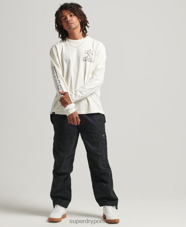 na floresta blusa de manga longa homens branco roupas Superdry 2208H1538