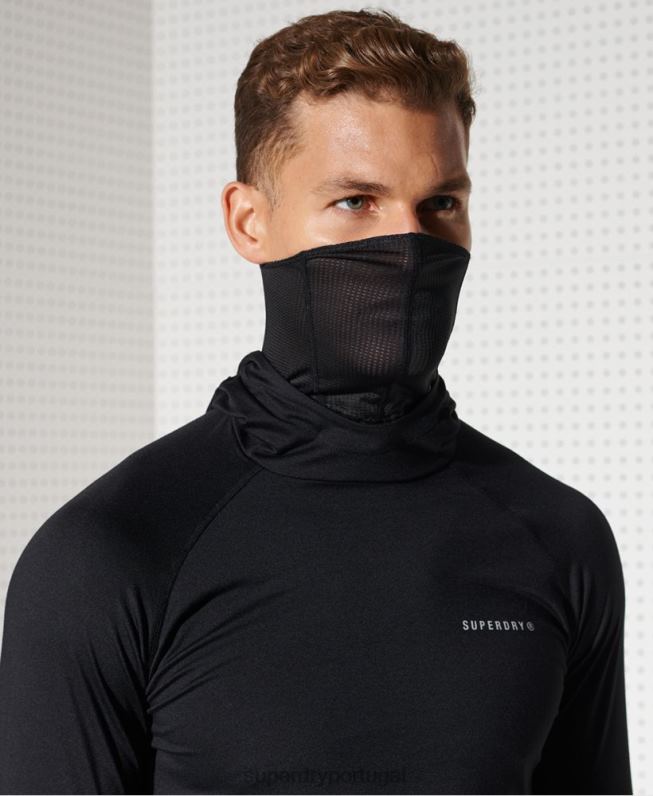 parte superior com capuz de camada intermediária homens preto roupas Superdry 2208H1437