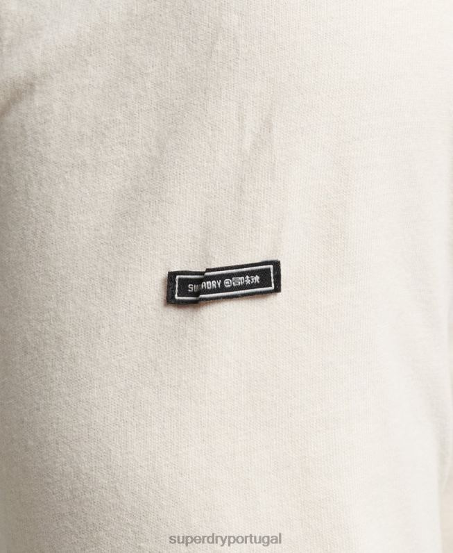 psy rock top manga longa homens creme roupas Superdry 2208H1582