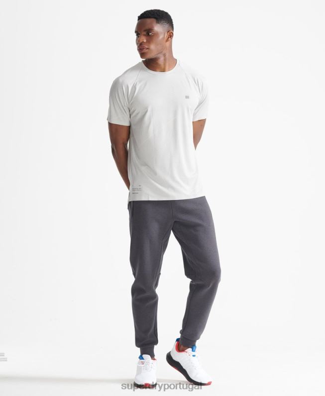 t-shirt de manga curta premium train homens branco roupas Superdry 2208H5407