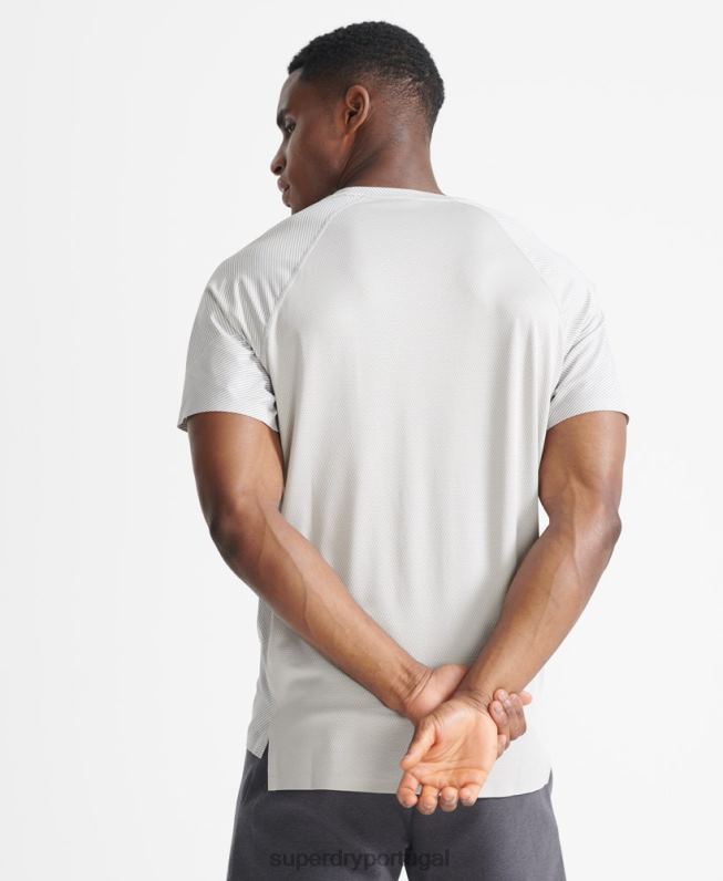t-shirt de manga curta premium train homens branco roupas Superdry 2208H5407
