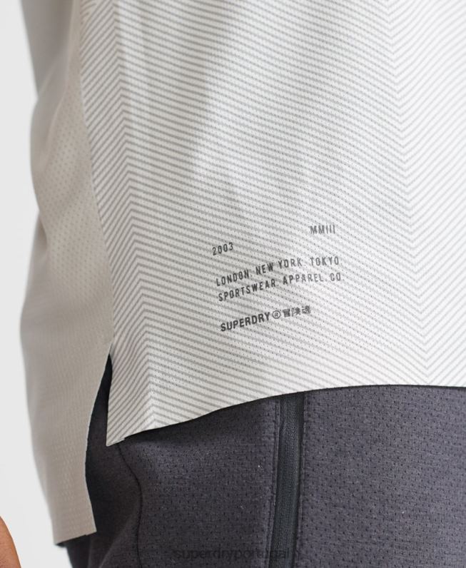 t-shirt de manga curta premium train homens branco roupas Superdry 2208H5407