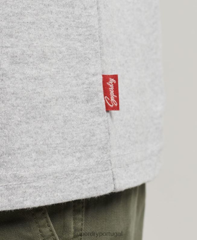 t-shirt em relevo estilo script homens cinza roupas Superdry 2208H4855