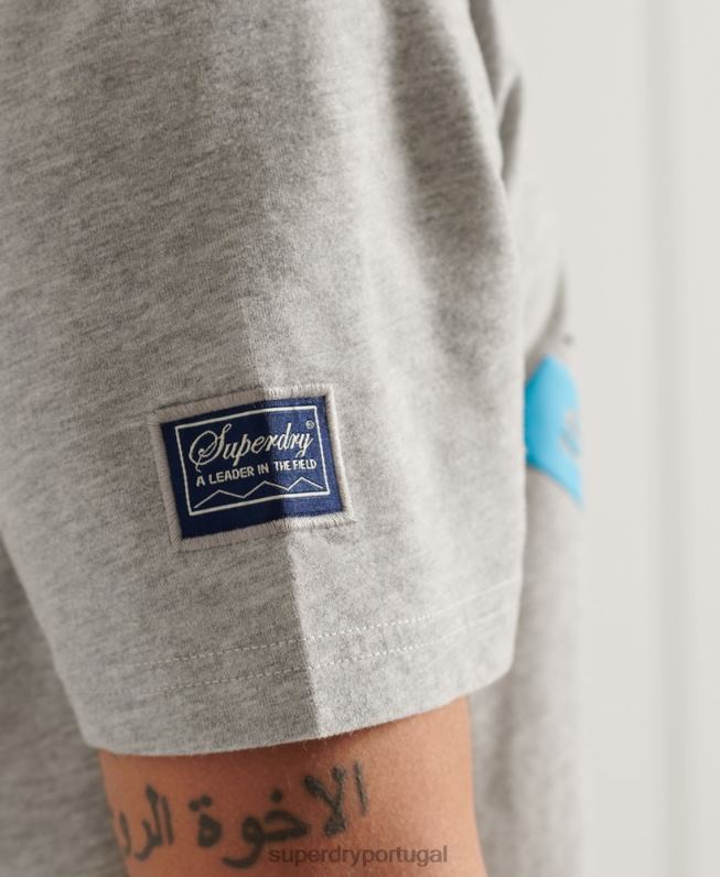t-shirt estampada mountain descontraída homens cinza roupas Superdry 2208H4915