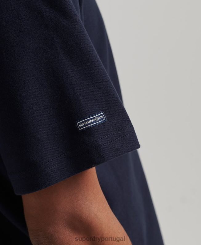 t-shirt retrô dos anos 70 cooper homens marinha roupas Superdry 2208H4811
