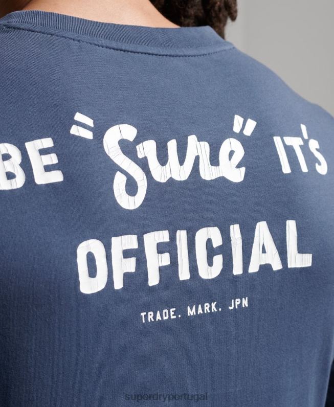 top clássico americano com logo vintage homens azul escuro roupas Superdry 2208H1560