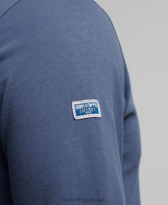 top clássico americano com logo vintage homens azul escuro roupas Superdry 2208H1560