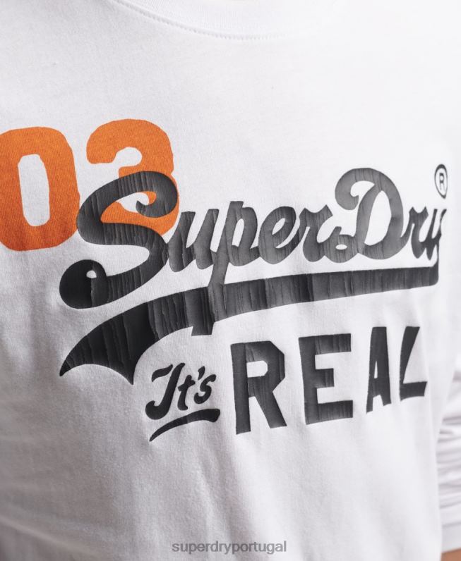 top clássico americano com logo vintage homens branco roupas Superdry 2208H1552