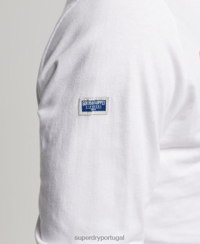 top clássico americano com logo vintage homens branco roupas Superdry 2208H1552