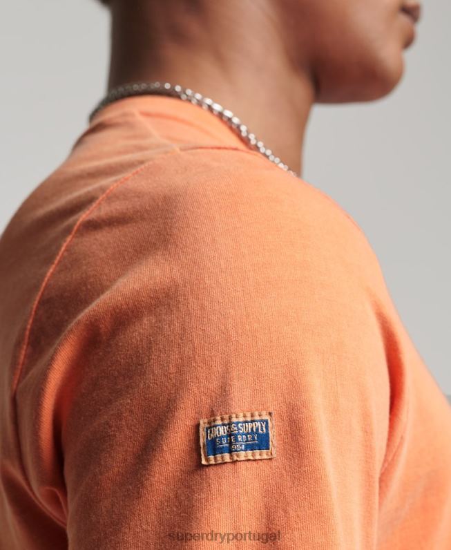 top clássico americano com logo vintage homens laranja roupas Superdry 2208H1561