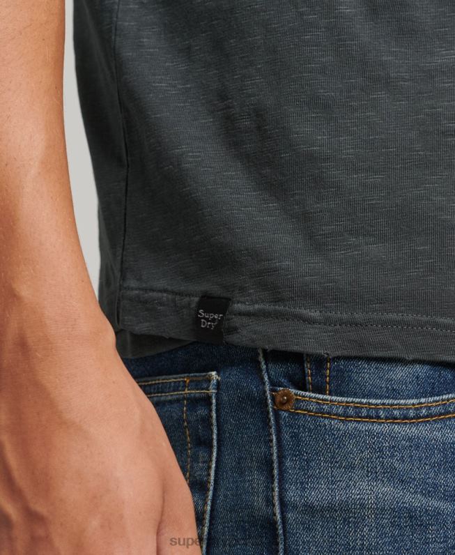 top de beisebol de manga longa overdyed homens cinza escuro roupas Superdry 2208H1506