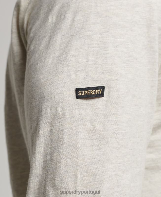 top de jérsei de manga comprida homens branco roupas Superdry 2208H1516