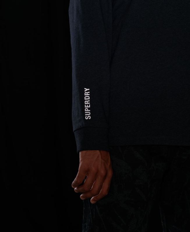 top de manga longa tech homens cinza escuro roupas Superdry 2208H6471