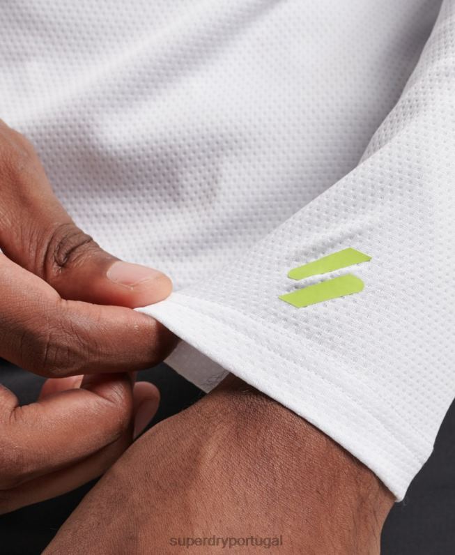 top de pescoço simulado de trem homens branco roupas Superdry 2208H1413