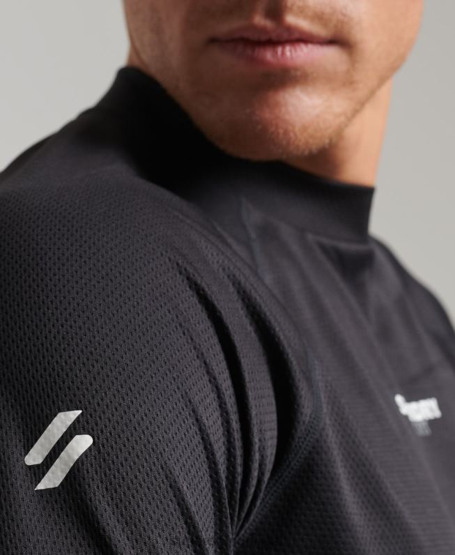 top de pescoço simulado de trem homens preto roupas Superdry 2208H1427