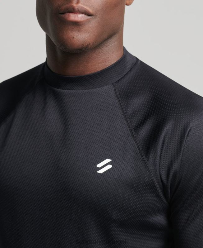 top de pescoço simulado de trem homens preto roupas Superdry 2208H5392