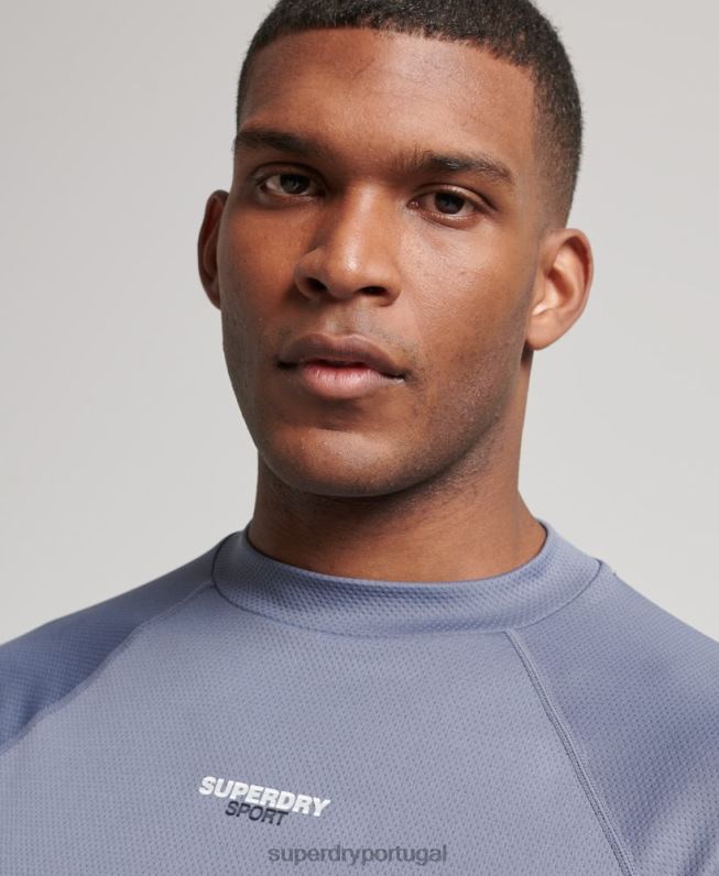 top de pescoço simulado de trem homens roxo roupas Superdry 2208H1407