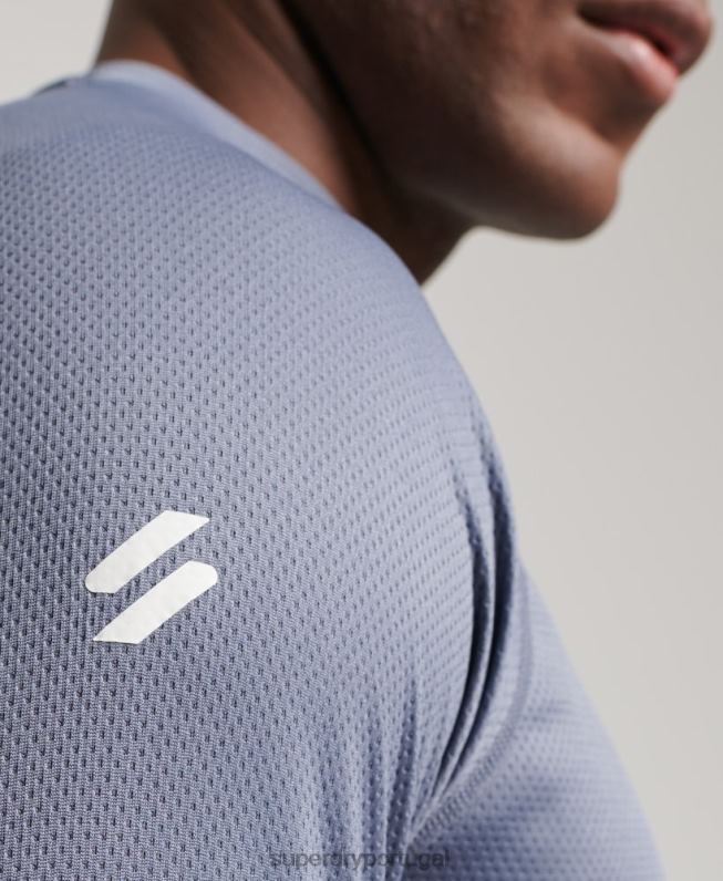 top de pescoço simulado de trem homens roxo roupas Superdry 2208H1407