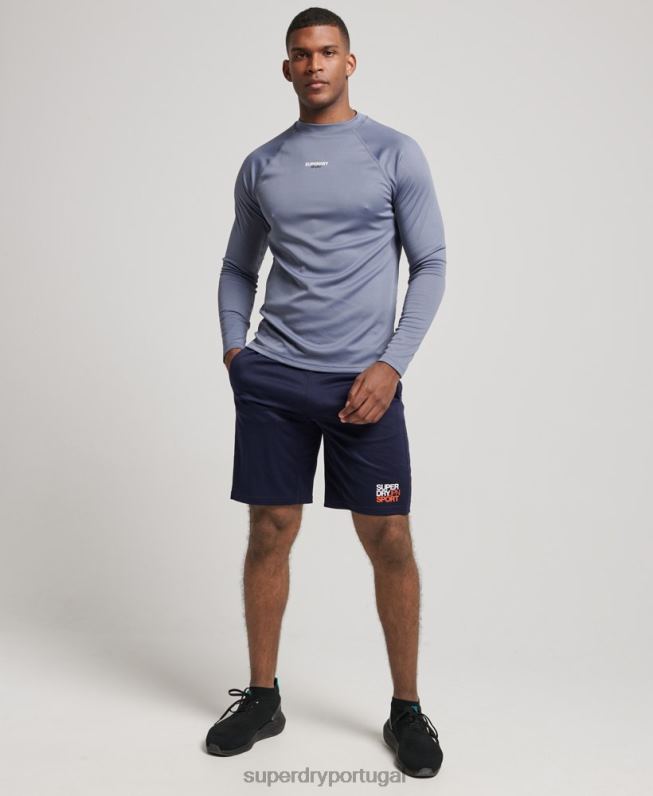 top de pescoço simulado de trem homens roxo roupas Superdry 2208H1407