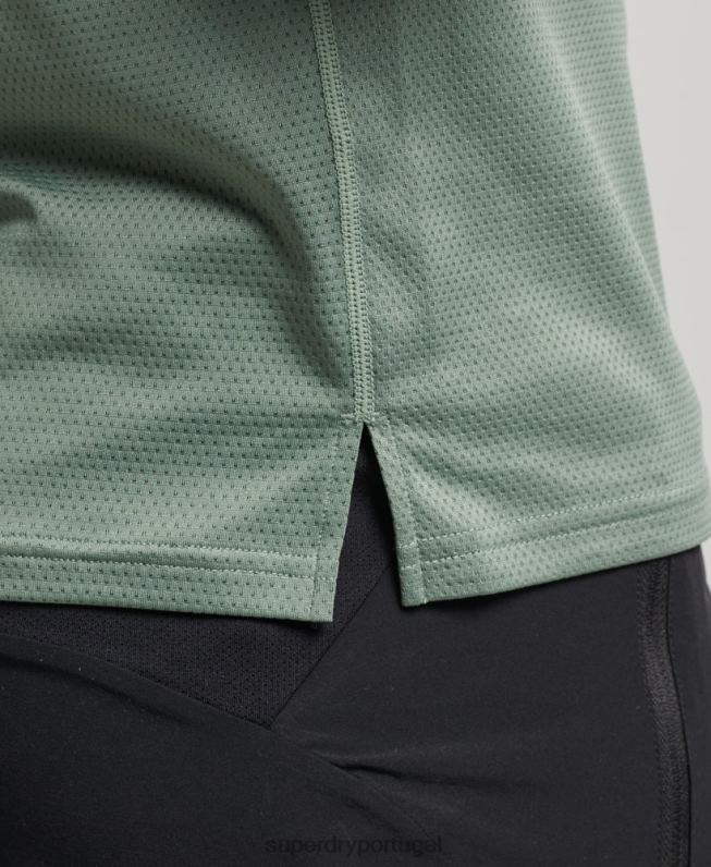 top de pescoço simulado de trem homens verde roupas Superdry 2208H5404