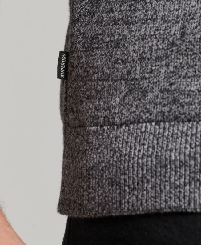 top henley essencial de algodão orgânico homens cinza roupas Superdry 2208H1512