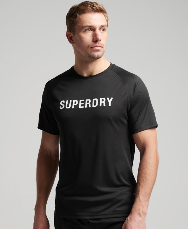 train active logo camiseta manga curta homens preto roupas Superdry 2208H1430