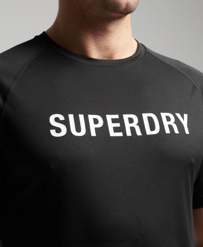 train active logo camiseta manga curta homens preto roupas Superdry 2208H1430